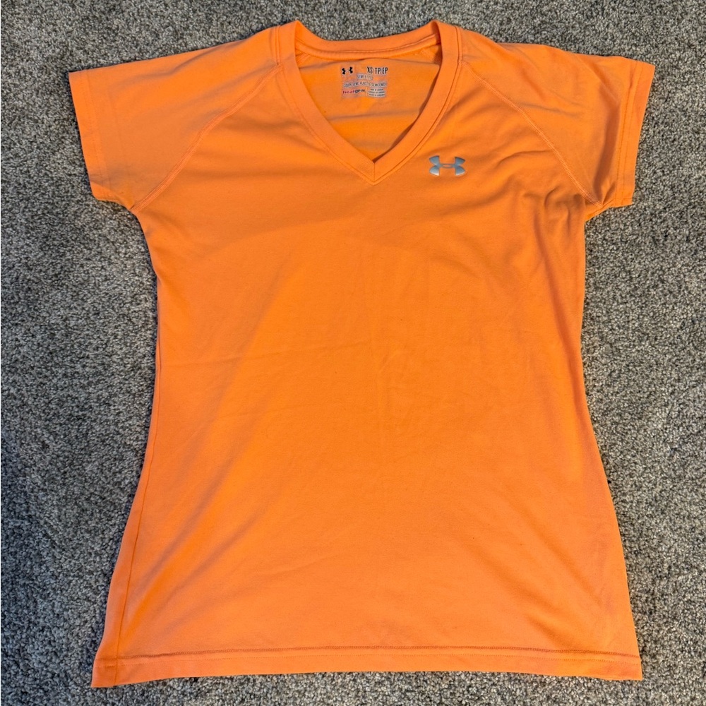 Under Armour Women's Bright Orange V-Neck Tee